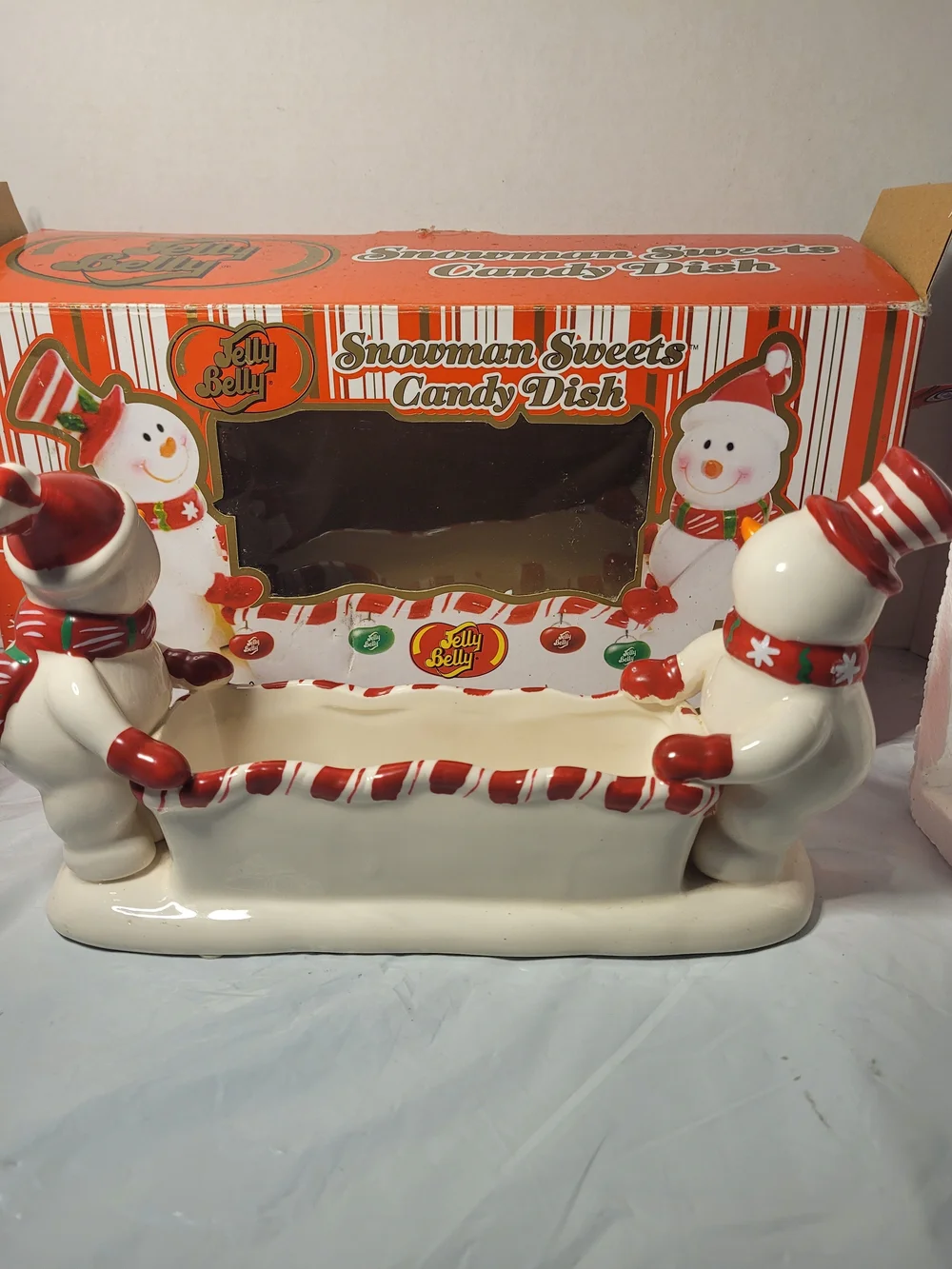 2007 Jelly Belly Snowman Sweets Christmas Candy Dish (Z)